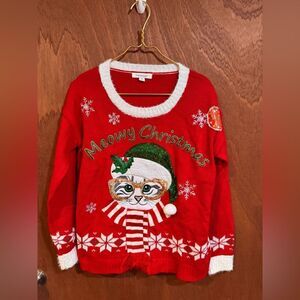 Francesca’s Cat Christmas Sweater Size M